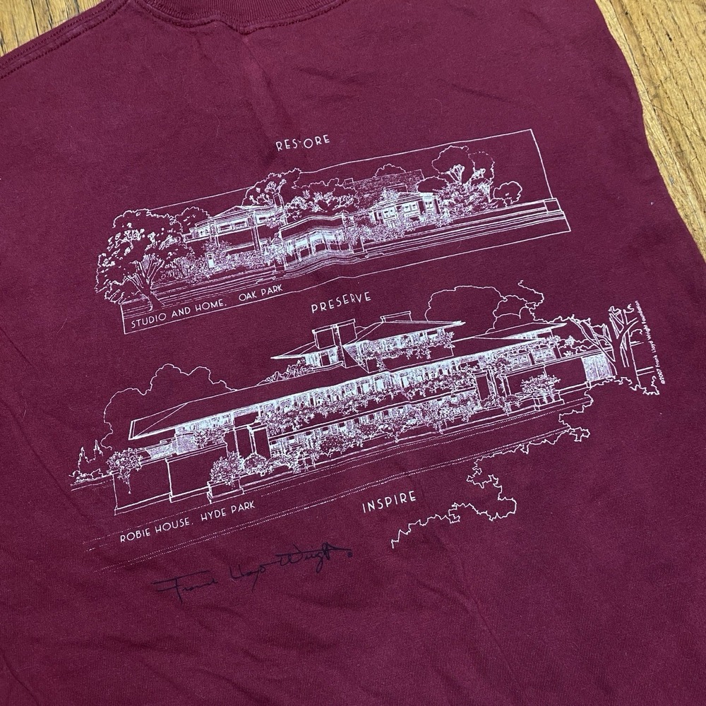 Frank Lloyd Wright Preservation Trust Tee Shirt Cut Off Medium